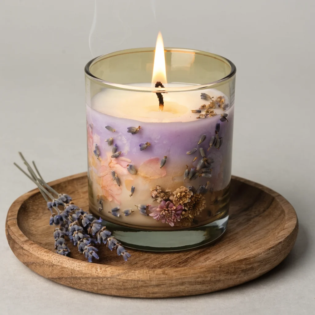 Hand‑Poured Lavender Soy Candle – 200g